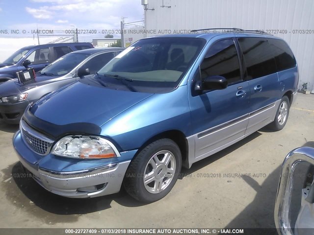 2FMZA56483BB62520 - 2003 FORD WINDSTAR SEL BLUE photo 2