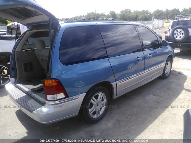 2FMZA56483BB62520 - 2003 FORD WINDSTAR SEL BLUE photo 4