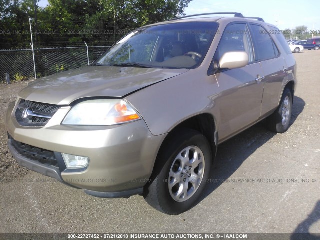 2HNYD18831H506887 - 2001 ACURA MDX TOURING GOLD photo 2
