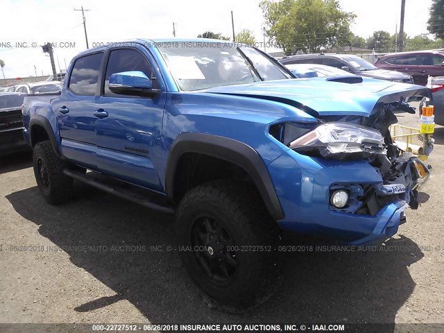 5TFCZ5AN7GX010553 - 2016 TOYOTA TACOMA DBL CAB/SR/SR5/TRD SPT/OR BLUE photo 1