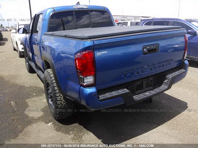 5TFCZ5AN7GX010553 - 2016 TOYOTA TACOMA DBL CAB/SR/SR5/TRD SPT/OR BLUE photo 3