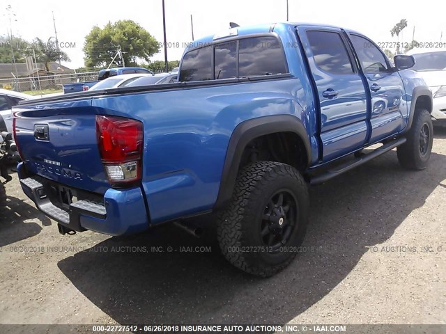 5TFCZ5AN7GX010553 - 2016 TOYOTA TACOMA DBL CAB/SR/SR5/TRD SPT/OR BLUE photo 4