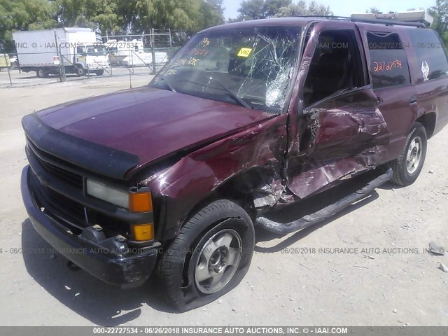 1GNEK13R4XJ515529 - 1999 CHEVROLET TAHOE K1500 MAROON photo 6