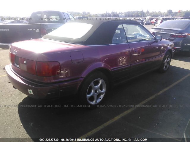 WAUBL88G5RA005165 - 1994 AUDI CABRIOLET RED photo 4