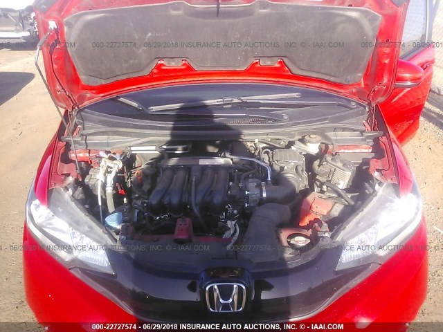 3HGGK5H56FM760110 - 2015 HONDA FIT LX RED photo 10