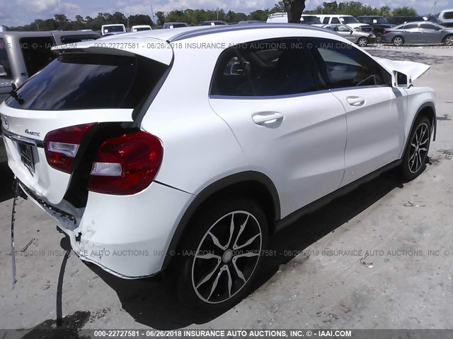 WDCTG4GB1FJ088299 - 2015 MERCEDES-BENZ GLA 250 4MATIC WHITE photo 4