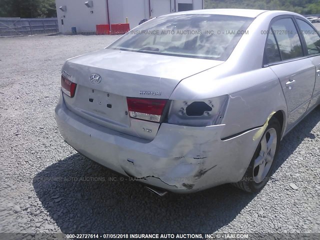 5NPEU46F17H155215 - 2007 HYUNDAI SONATA SE/LIMITED SILVER photo 6