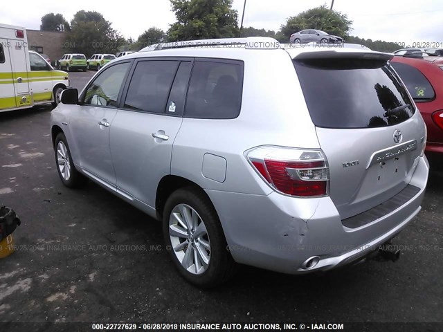 JTEEW44A292035733 - 2009 TOYOTA HIGHLANDER HYBRID LIMITED SILVER photo 3