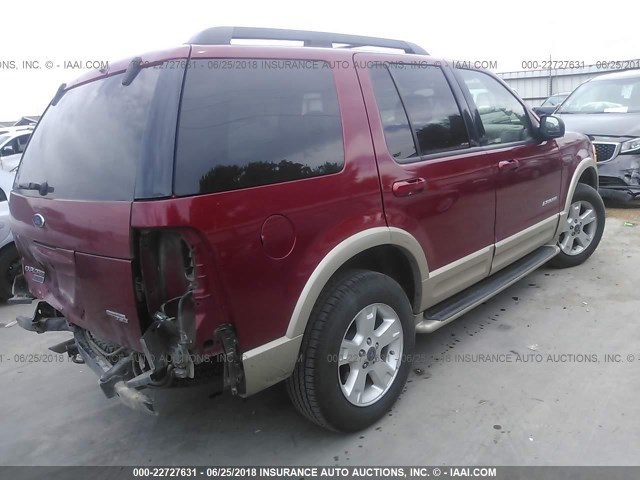 1FMZU64KX5ZA09278 - 2005 FORD EXPLORER EDDIE BAUER RED photo 4