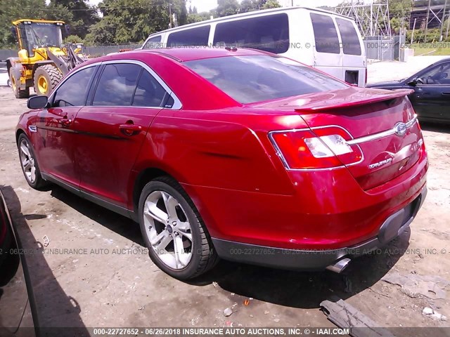 1FAHP2KT0AG106562 - 2010 FORD TAURUS SHO RED photo 3