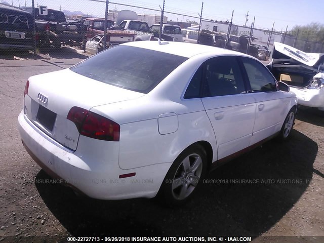 WAUAF78E76A105128 - 2006 AUDI A4 2/TURBO WHITE photo 4