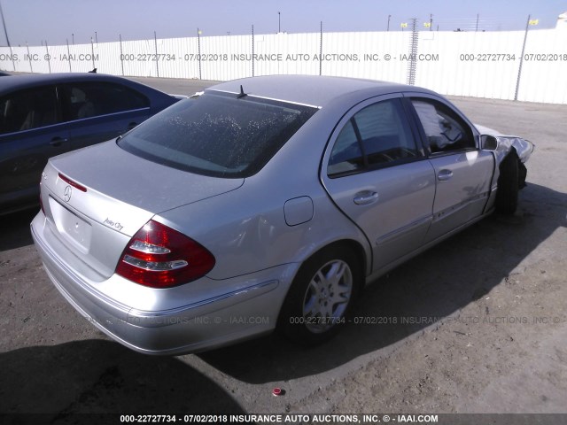 WDBUF65J95A654032 - 2005 MERCEDES-BENZ E 320 SILVER photo 4