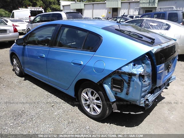 JHMZE2H73AS032919 - 2010 HONDA INSIGHT EX BLUE photo 3