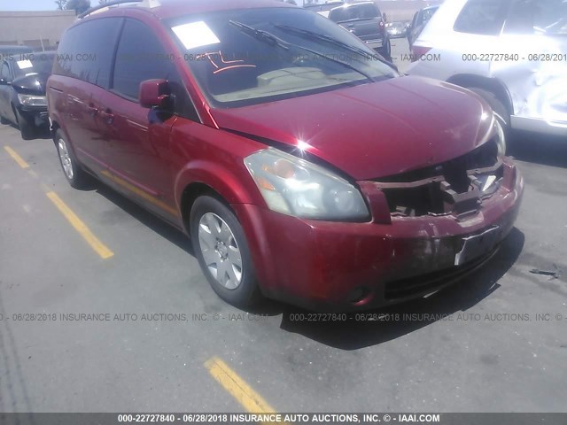 5N1BV28U96N127740 - 2006 NISSAN QUEST S/SE/SL RED photo 1