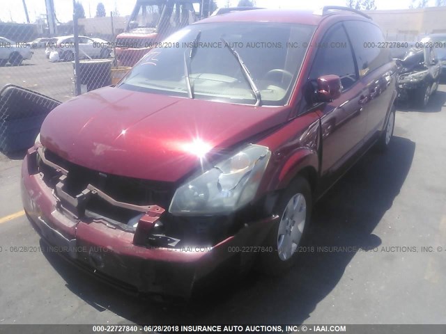 5N1BV28U96N127740 - 2006 NISSAN QUEST S/SE/SL RED photo 2