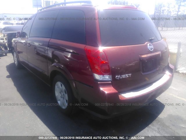 5N1BV28U96N127740 - 2006 NISSAN QUEST S/SE/SL RED photo 3