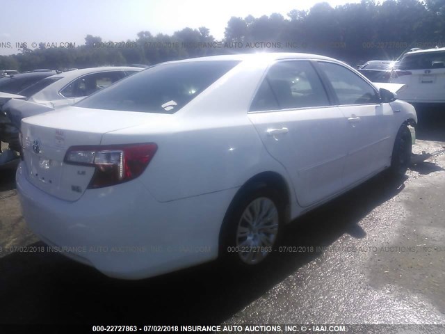 4T1BD1FK8CU021408 - 2012 TOYOTA CAMRY HYBRID/LE/XLE WHITE photo 4