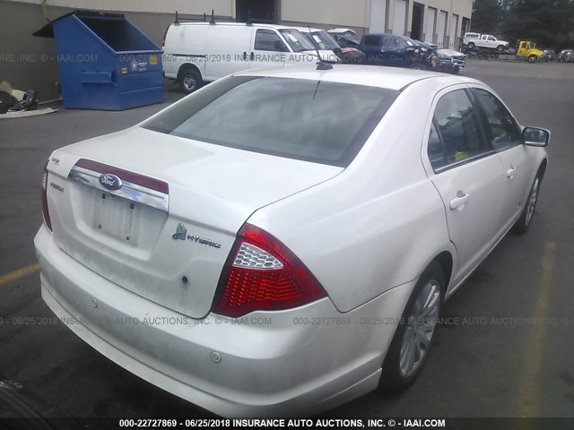 3FADP0L32CR251700 - 2012 FORD FUSION HYBRID WHITE photo 4