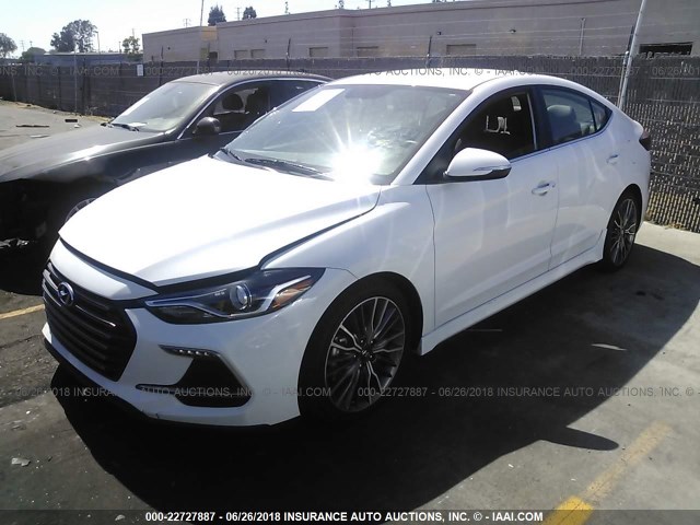 KMHD04LB1HU360304 - 2017 HYUNDAI ELANTRA SPORT WHITE photo 2