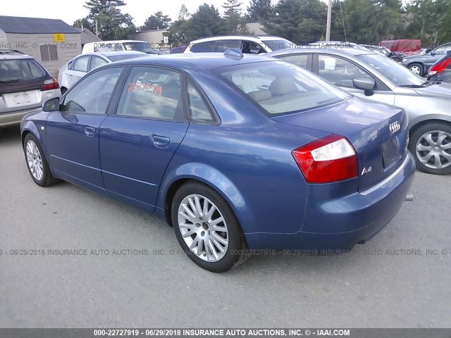 WAULC68E74A151681 - 2004 AUDI A4 1.8T QUATTRO BLUE photo 3