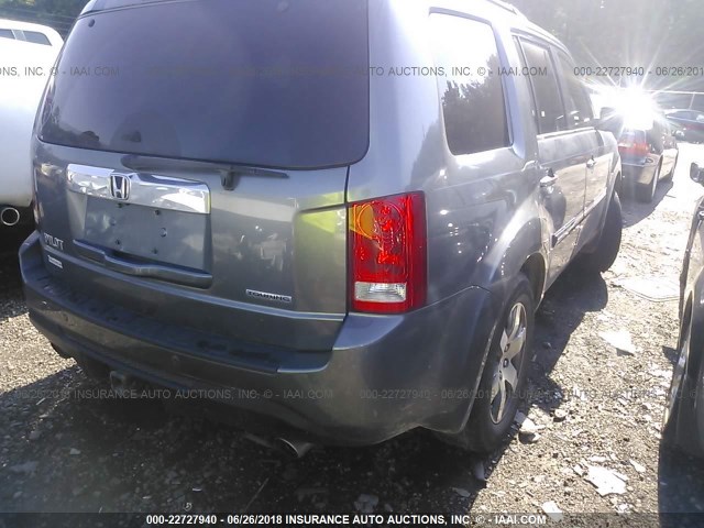 5FNYF3H98DB019067 - 2013 HONDA PILOT TOURING GRAY photo 4