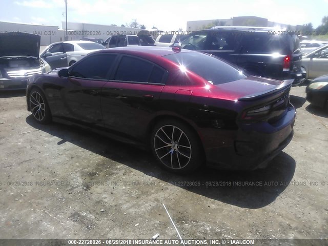 2C3CDXGJ3HH660134 - 2017 DODGE CHARGER R/T 392 MAROON photo 3