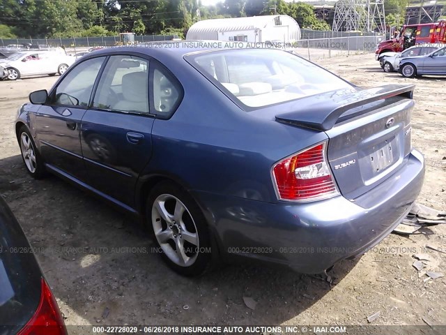 4S3BL626567203180 - 2006 SUBARU LEGACY 2.5I LIMITED BLUE photo 3