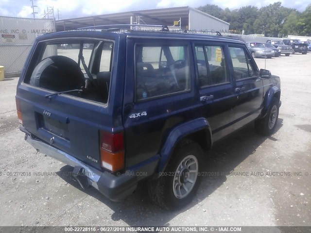 1J4FJ58L3LL227151 - 1990 JEEP CHEROKEE LAREDO BLUE photo 4