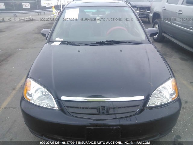 2HGES26732H562362 - 2002 HONDA CIVIC EX BLACK photo 6