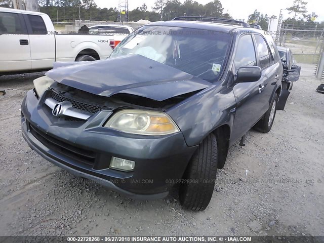 2HNYD18696H529015 - 2006 ACURA MDX TOURING GREEN photo 2