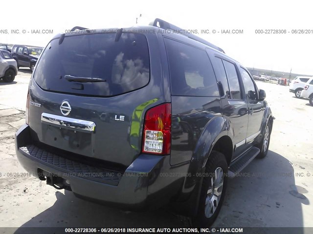 5N1AR1NN5AC605230 - 2010 NISSAN PATHFINDER S/LE/SE GRAY photo 4