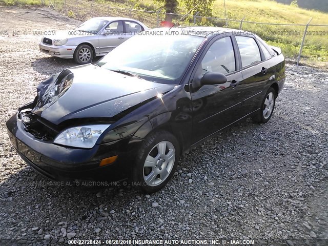 1FAHP34N77W360000 - 2007 FORD FOCUS ZX4/S/SE/SES BLACK photo 2