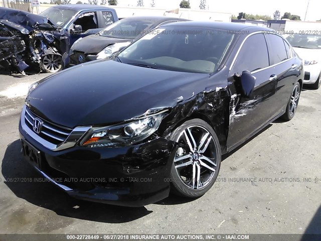 1HGCR2F38EA164471 - 2014 HONDA ACCORD LX BLACK photo 2