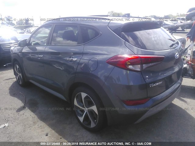 KM8J3CA28HU418223 - 2017 HYUNDAI TUCSON LIMITED/SPORT AND ECO/SE GRAY photo 3