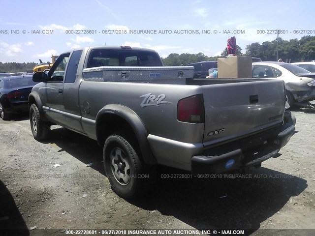 1GCCT19W7X8209166 - 1999 CHEVROLET S TRUCK S10 GRAY photo 3