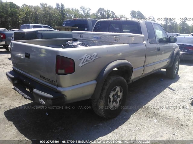 1GCCT19W7X8209166 - 1999 CHEVROLET S TRUCK S10 GRAY photo 4