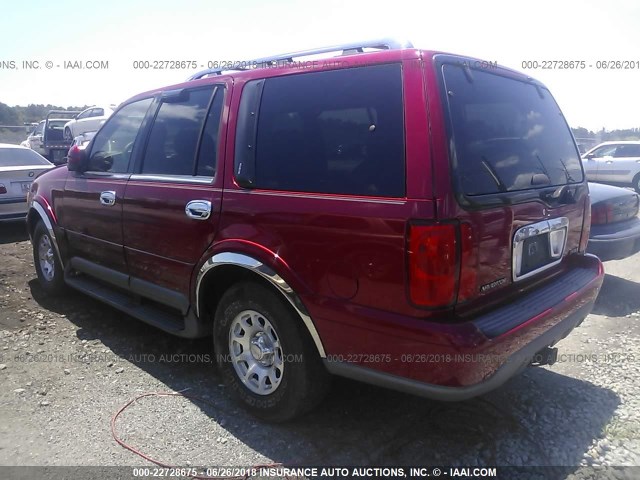 5LMRU27LXXLJ16007 - 1999 LINCOLN NAVIGATOR MAROON photo 3
