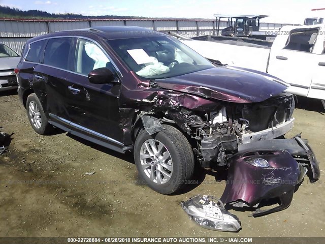 5N1AL0MM6DC323736 - 2013 INFINITI JX35 MAROON photo 1