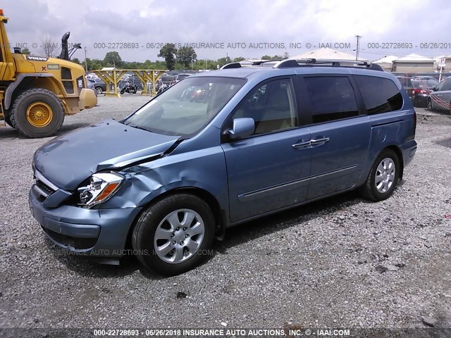 KNDMC233876035676 - 2007 HYUNDAI ENTOURAGE GLS/SE/LIMITED BLUE photo 2