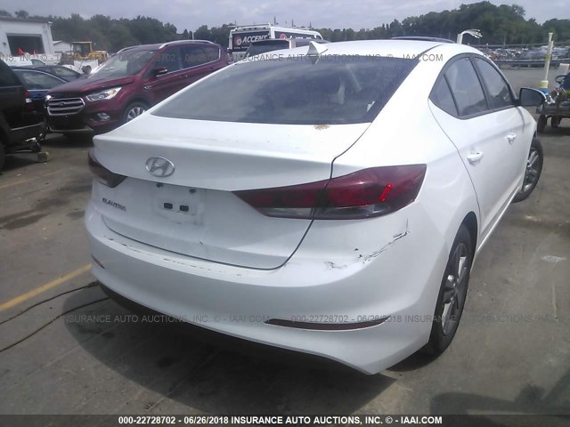 5NPD84LF8JH295452 - 2018 HYUNDAI ELANTRA SEL/VALUE/LIMITED WHITE photo 4