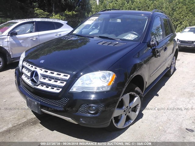 4JGBB86E99A444307 - 2009 MERCEDES-BENZ ML 350 BLACK photo 2