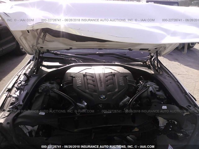 WBALX3C56CDV77613 - 2012 BMW 650 I WHITE photo 10