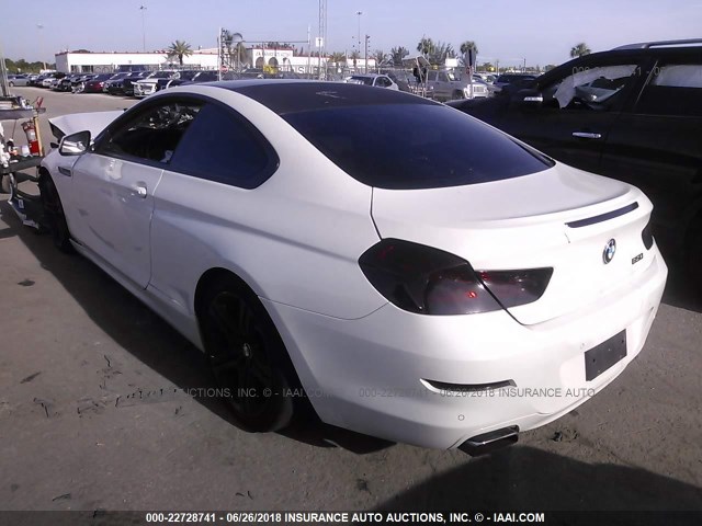 WBALX3C56CDV77613 - 2012 BMW 650 I WHITE photo 3