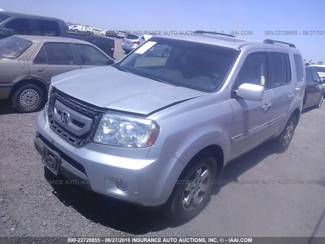 5FNYF48829B014306 - 2009 HONDA PILOT TOURING SILVER photo 2