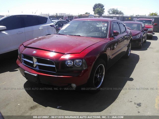 2B3CK5CTXAH151212 - 2010 DODGE CHARGER R/T RED photo 2