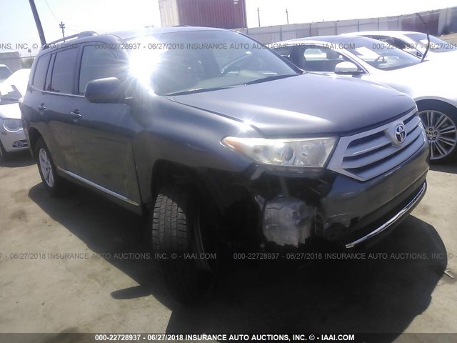 5TDZA3EH5BS016215 - 2011 TOYOTA HIGHLANDER SE GRAY photo 1