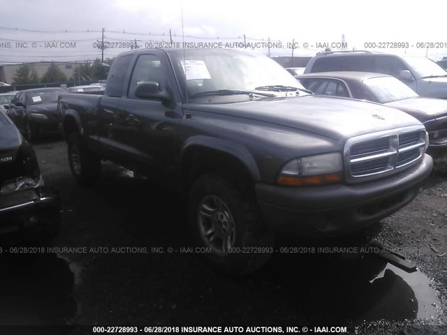 1D7HG12KX4S713958 - 2004 DODGE DAKOTA SXT GRAY photo 1