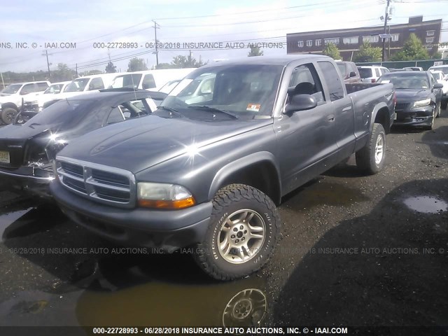 1D7HG12KX4S713958 - 2004 DODGE DAKOTA SXT GRAY photo 2