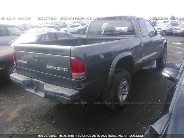 1D7HG12KX4S713958 - 2004 DODGE DAKOTA SXT GRAY photo 4