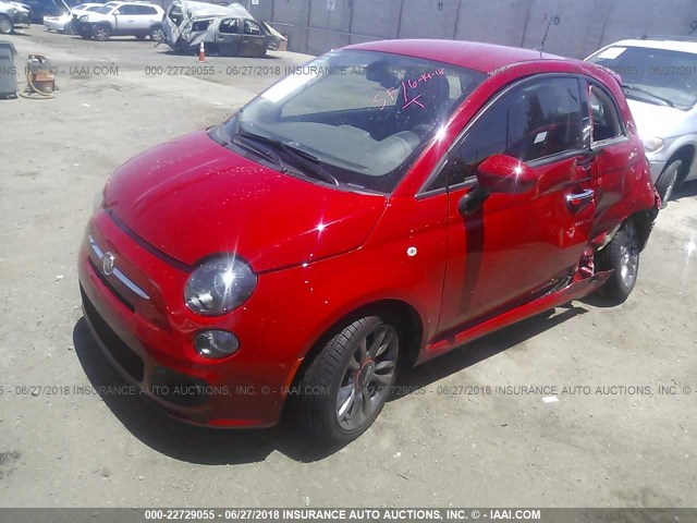 3C3CFFKR7HT535937 - 2017 FIAT 500 POP RED photo 2